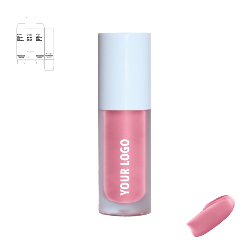 Custom liquid blush with pink shade and white packaging by a private label cosmetic manufacturer in Europe