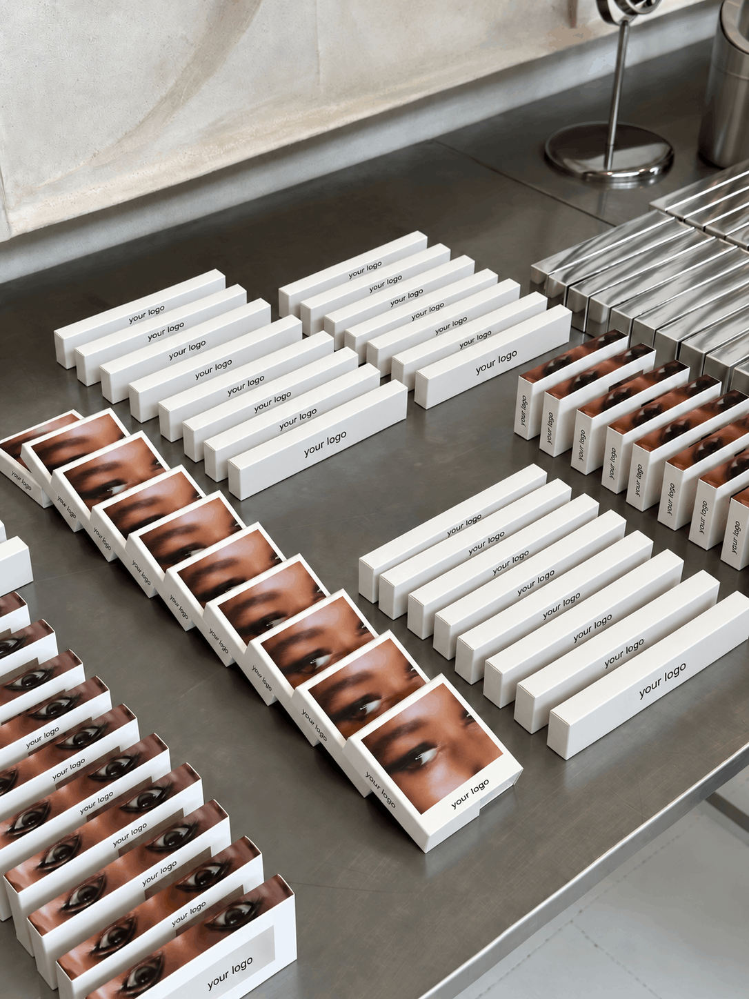 Custom cosmetic packaging before and after brand customization