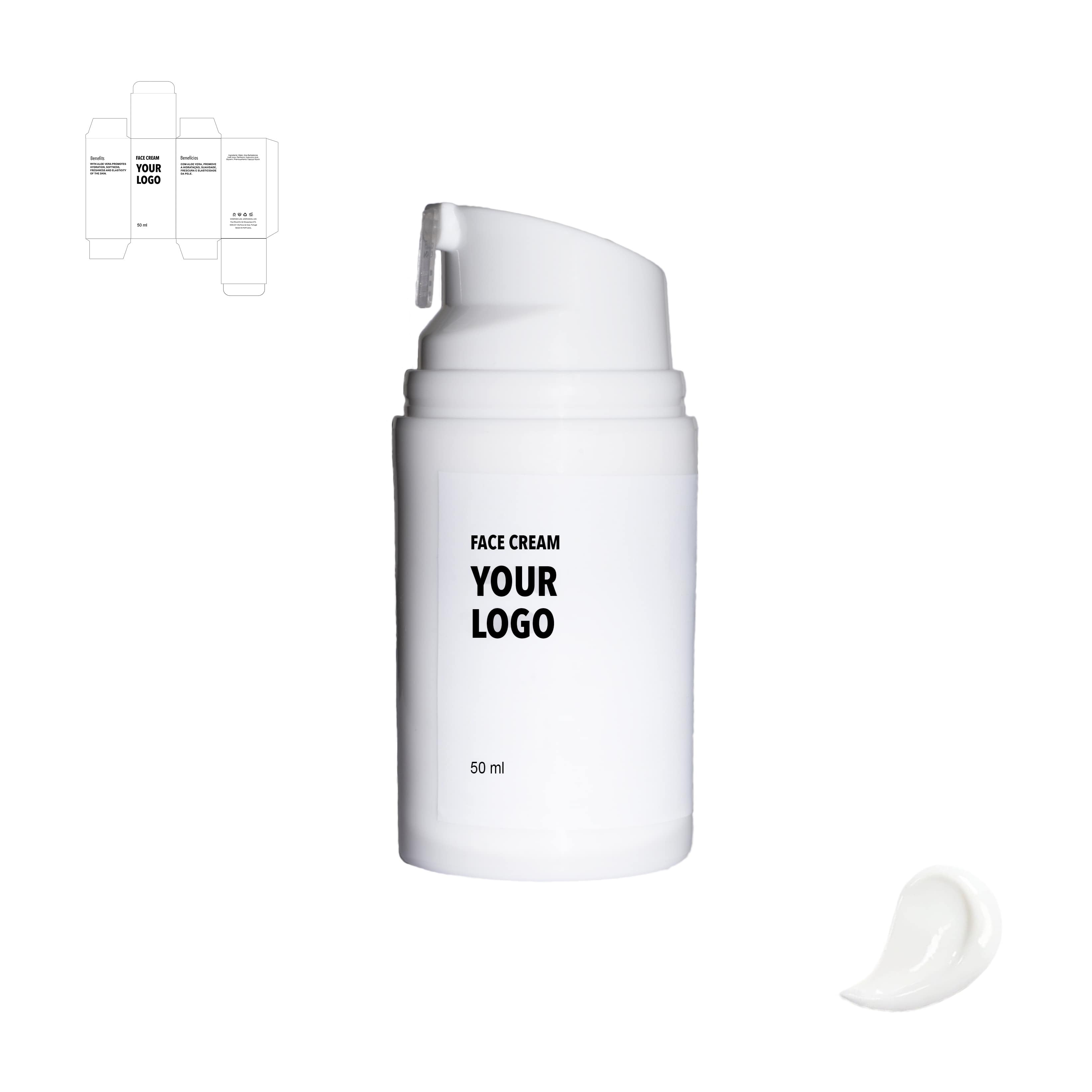 Custom Face Cream and Moisturizer by a private label cosmetic manufacturer in Europe. Clean and organic formulation.