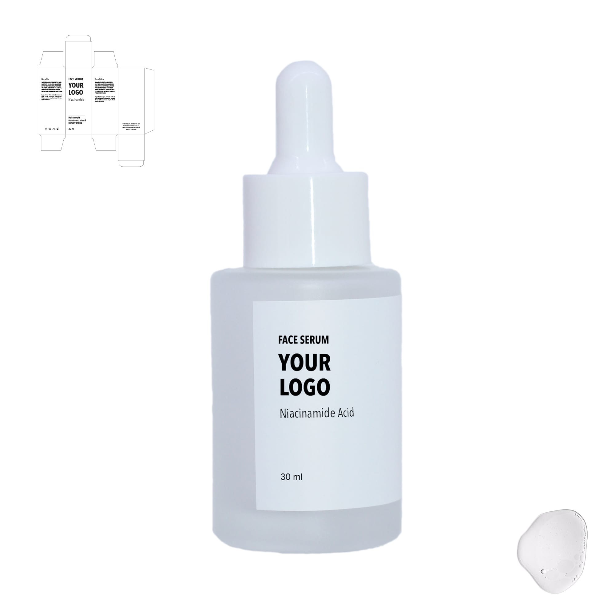 Custom Face Serum Niacinamide with white label by a private label cosmetic manufacturer in Europe