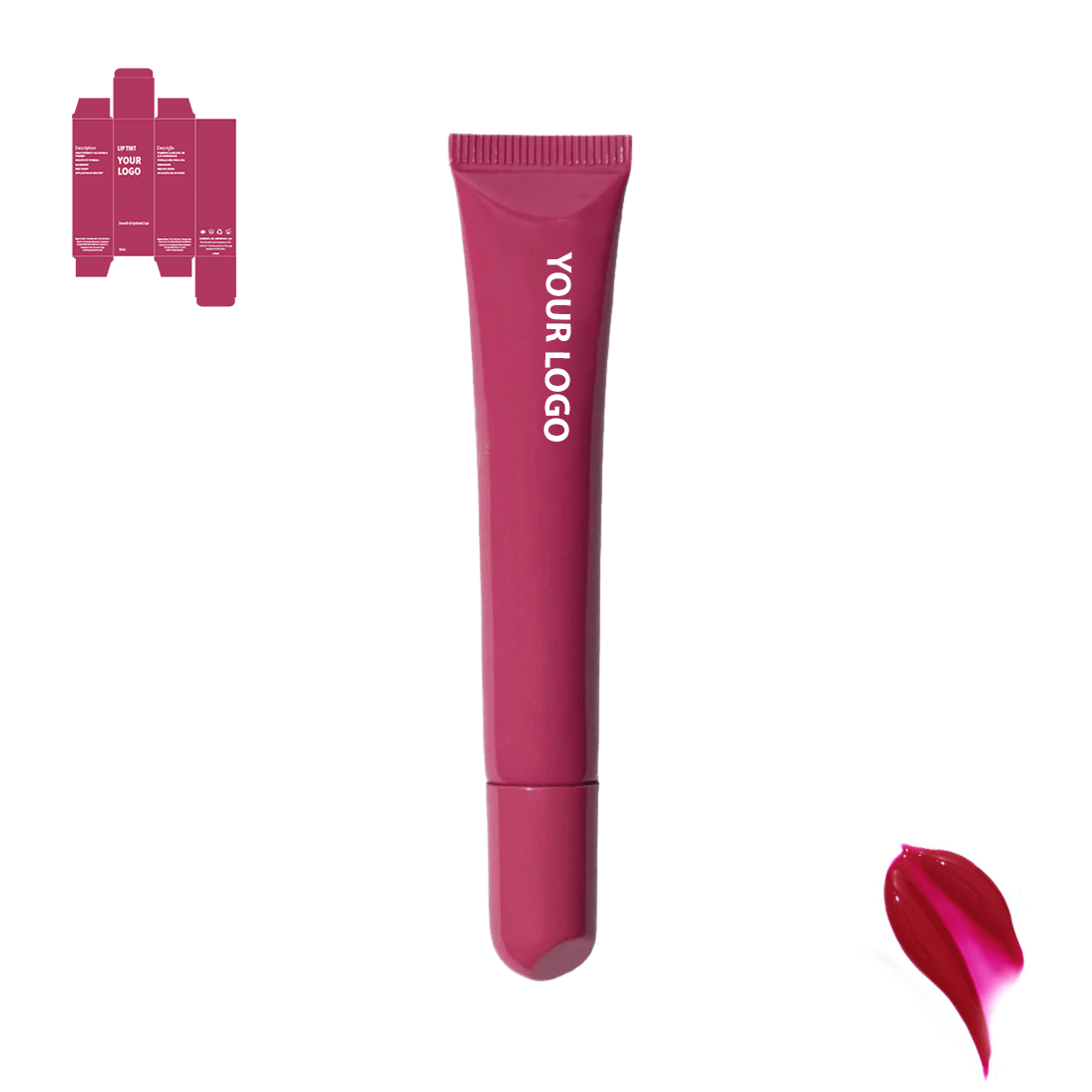 Custom lip treatment and lip mask with red shade and red packaging by a private label cosmetic manufacturer in Europe