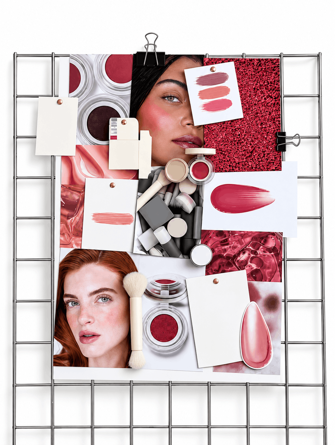 Makeup brand concept with packaging, colors and branding inspiration