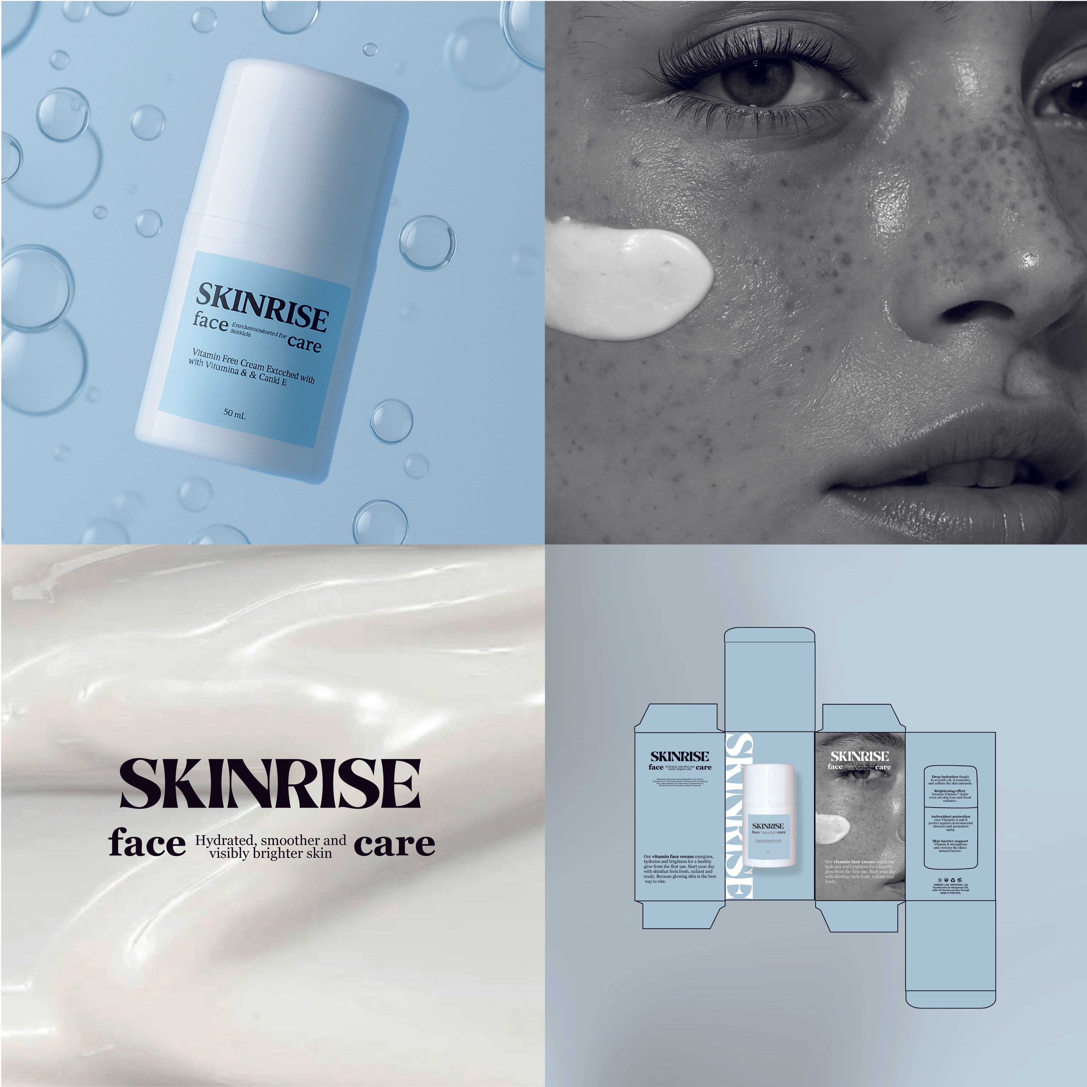 Private label face cream for skincare brands, made in Europe with low MOQ.