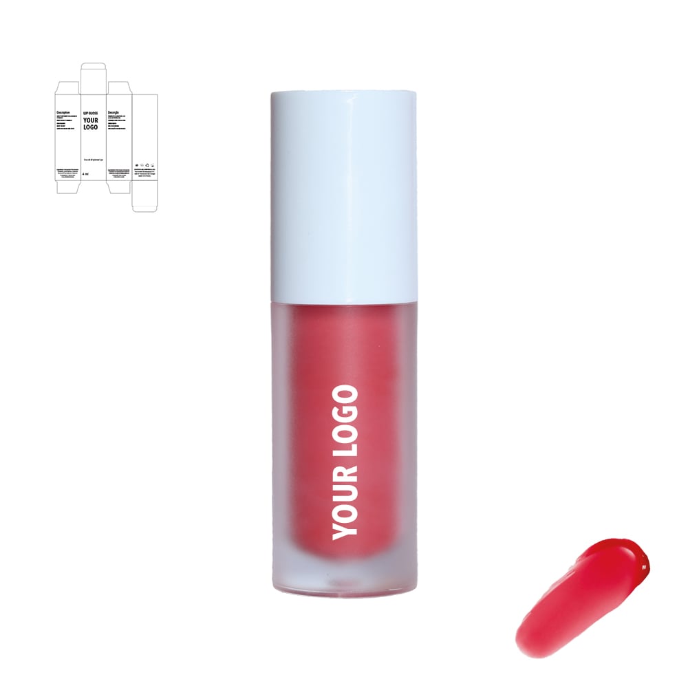 Custom liquid blush with red shade and white packaging by a private label cosmetic manufacturer in Europe