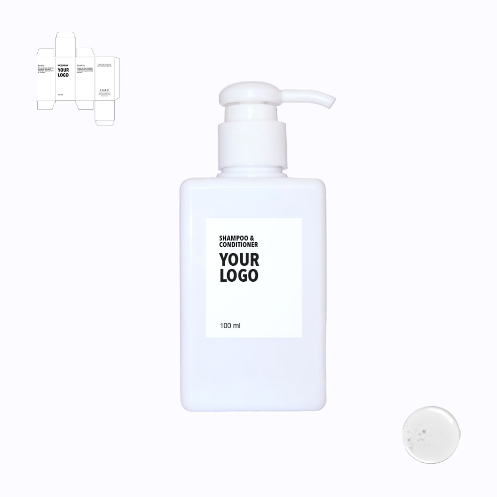 Shampoo conditioner packaging by private label cosmetics laboratory