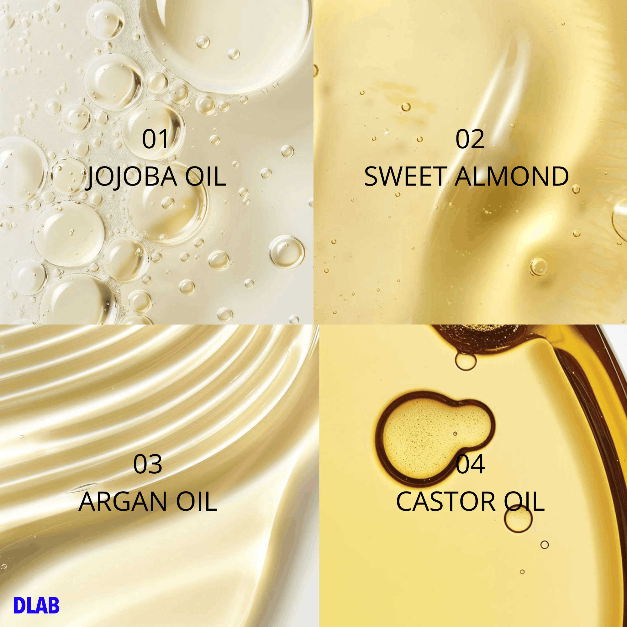 beard oil custom options, jojoba oil, sweet almond oil, argan oil and castor oil. For Beard care brands. 