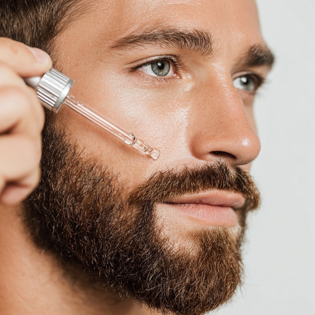 Start your beard care brand with a beard oil, customized logo. Skincare for man.