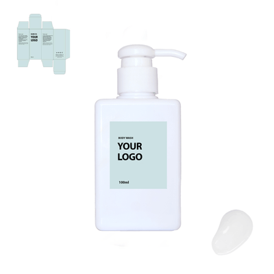Custom Organic Body Wash with blue packaging by a private label cosmetic manufacturer in Europe