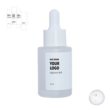 Custom Face Serum Hyaluronic Acid with white label by a private label cosmetic manufacturer in Europe