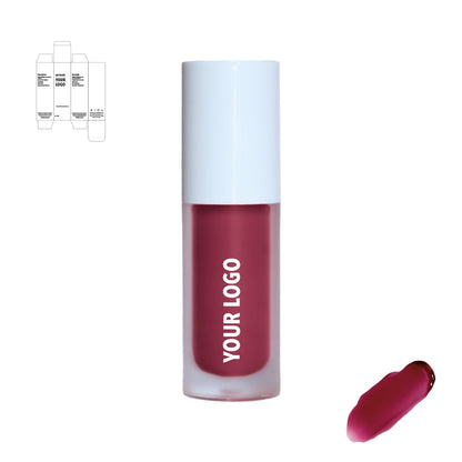 Custom liquid blush with red shade and white packaging by a private label cosmetic manufacturer in Europe