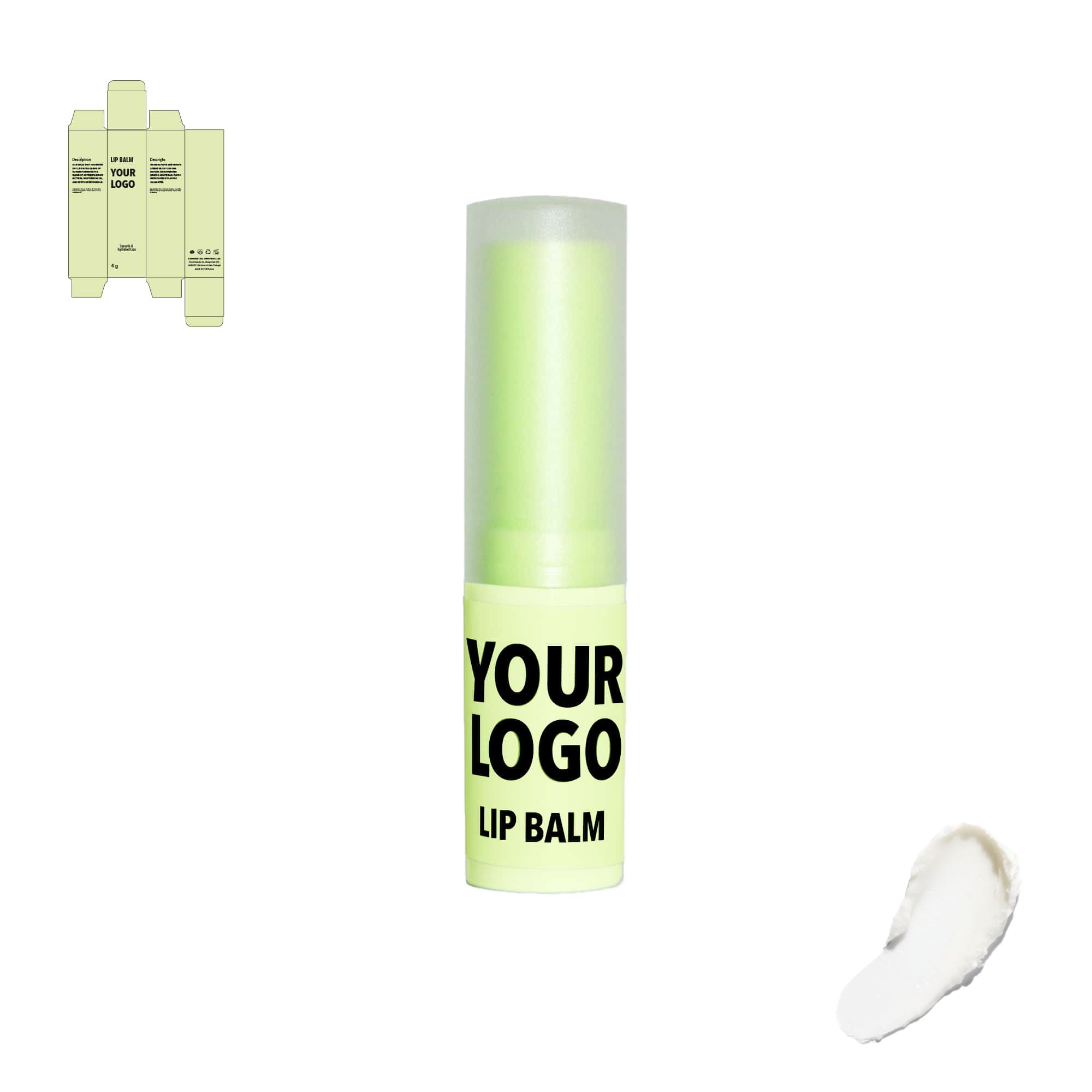custom Lip balm green packaging
