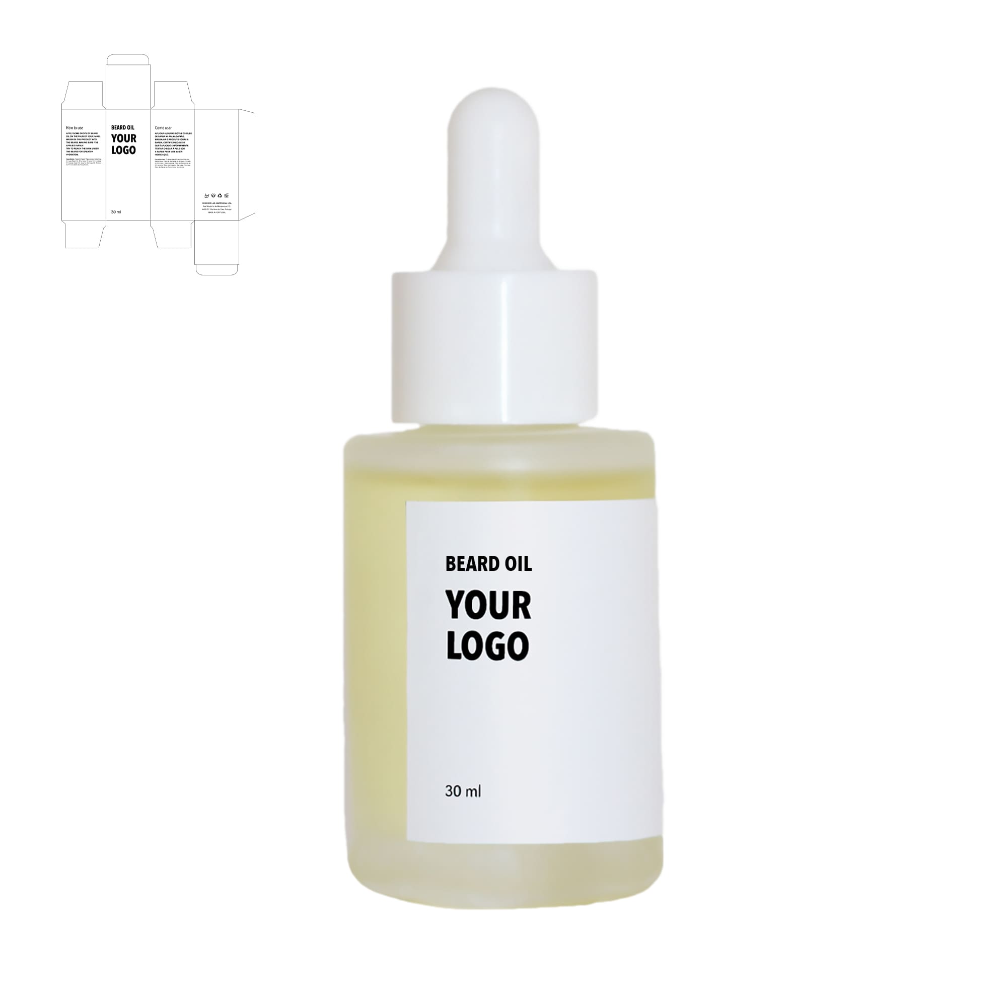 custom beard oil white packaging cosmetic