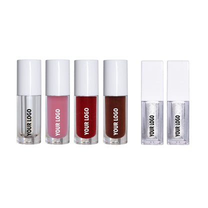 custom cosmetics samples: lip glosses and lip oils