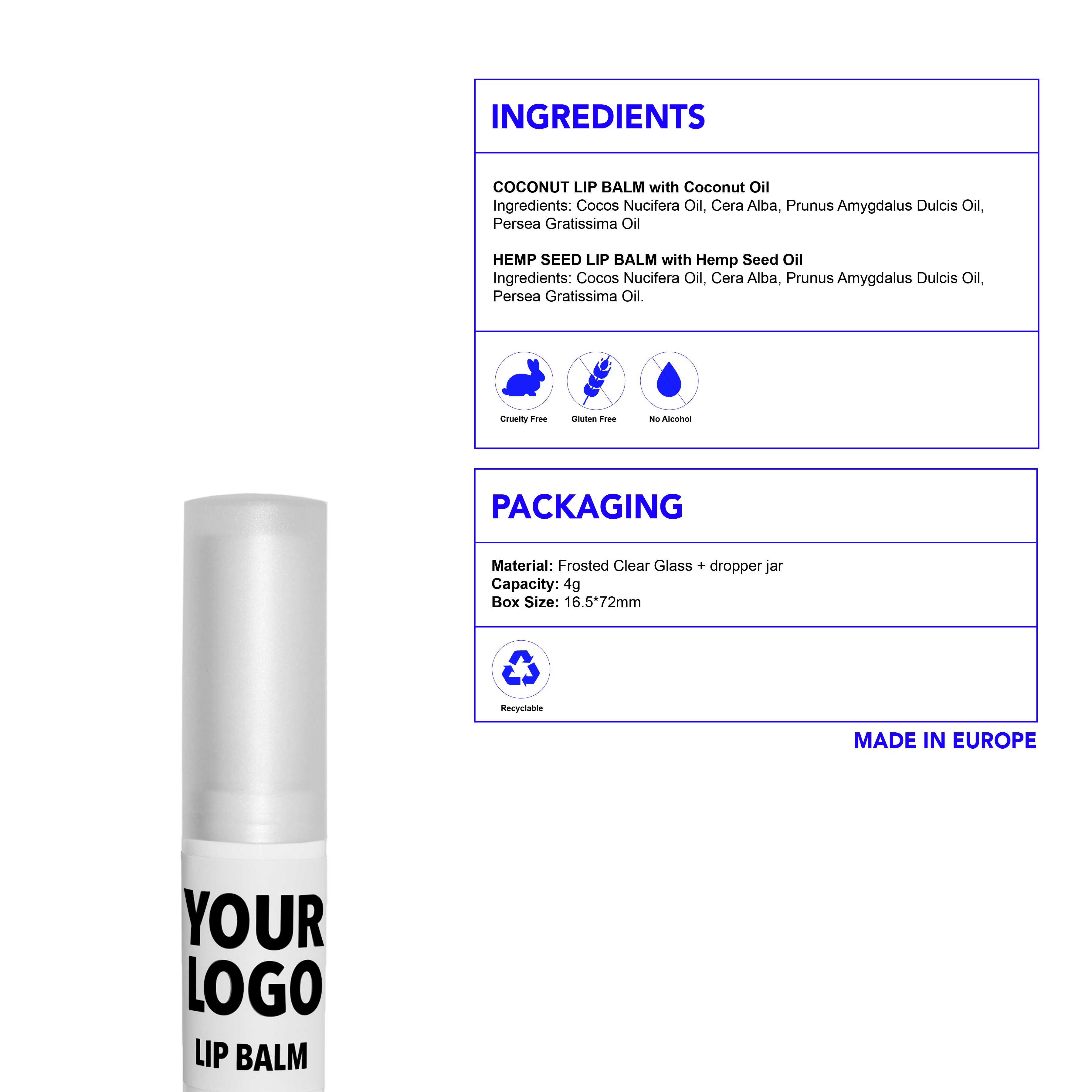 custom lip balm ingredients coconut oil hemp seed oil