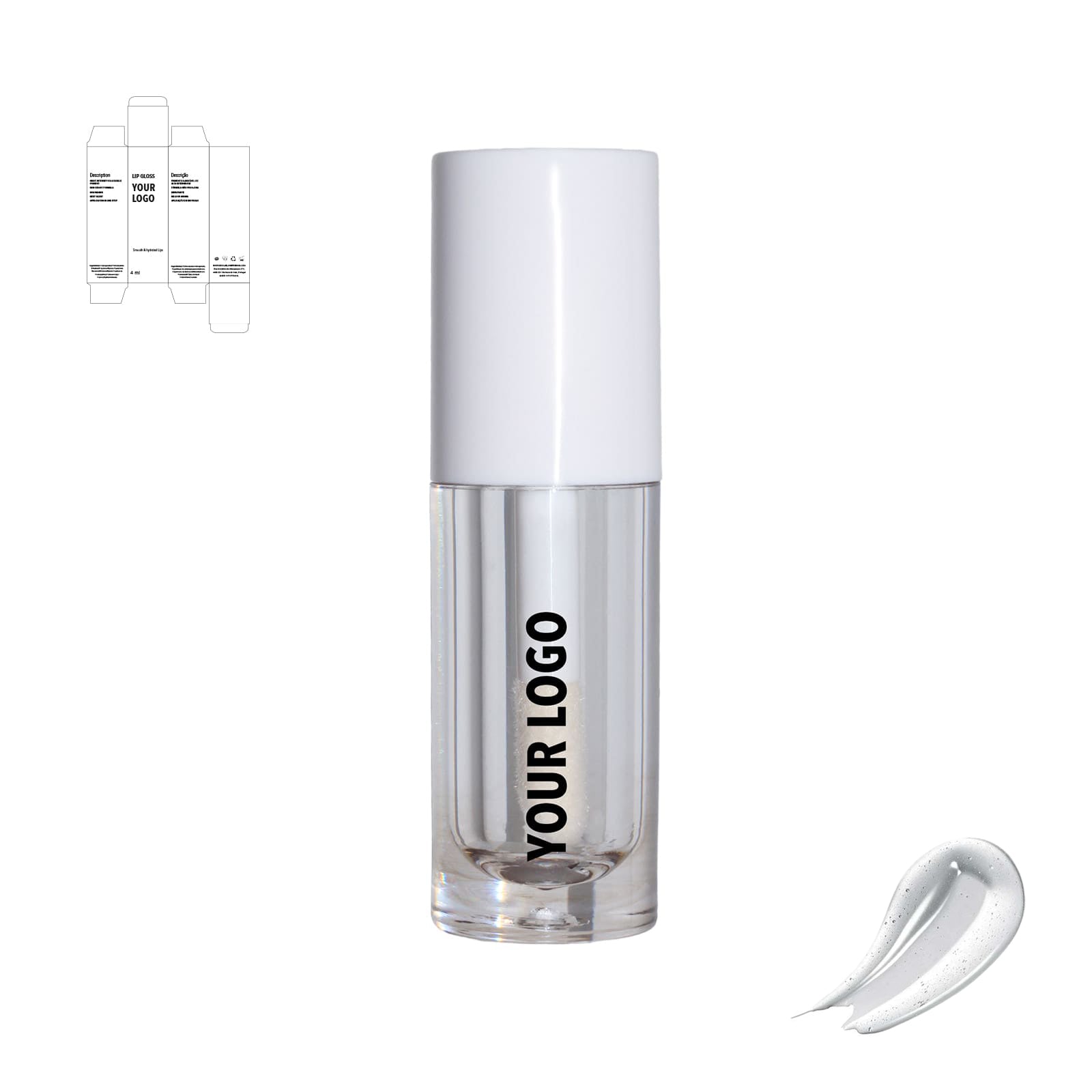 custom lip gloss white packaging
