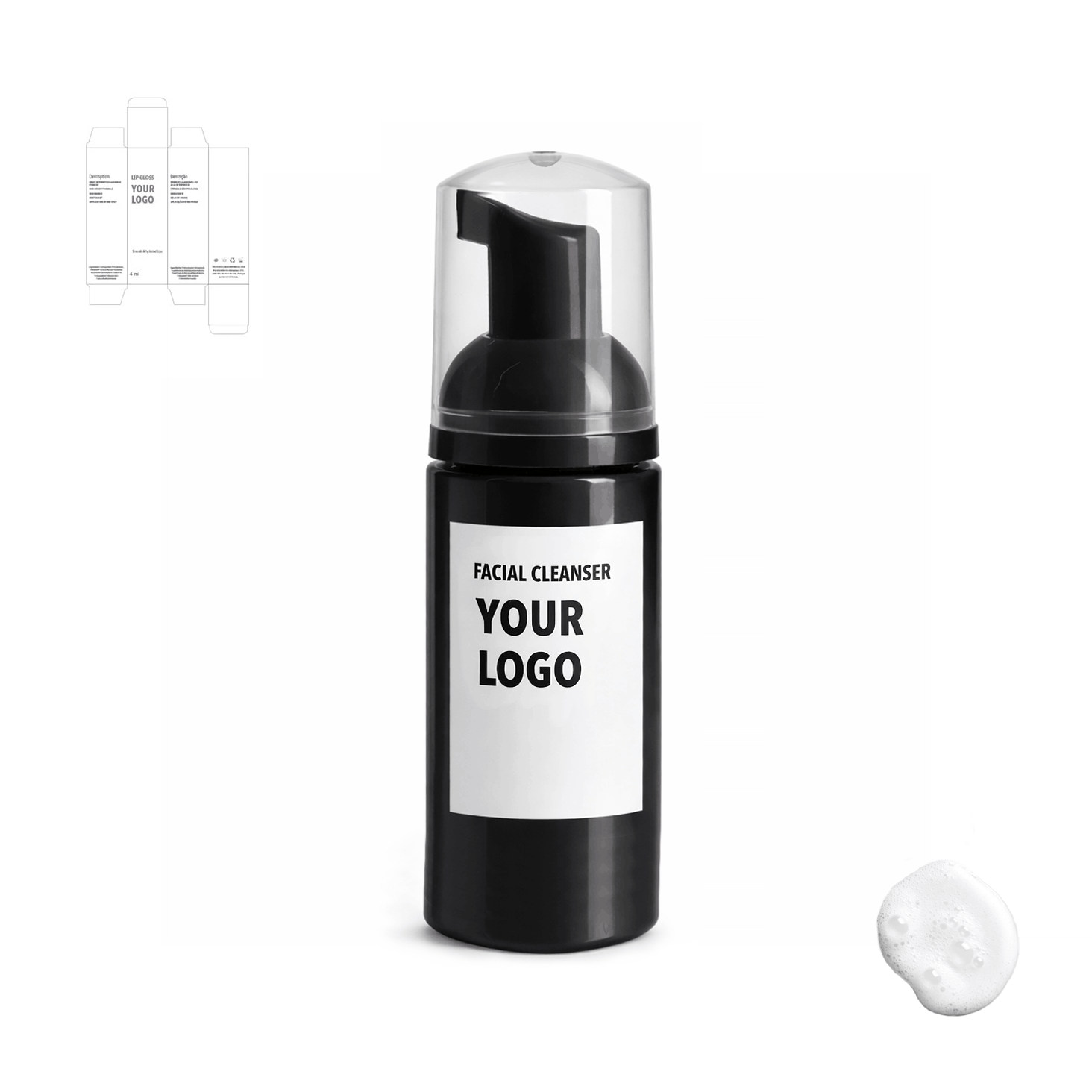 face cleanser for private label with black packaging from a skincare manufacturer. 