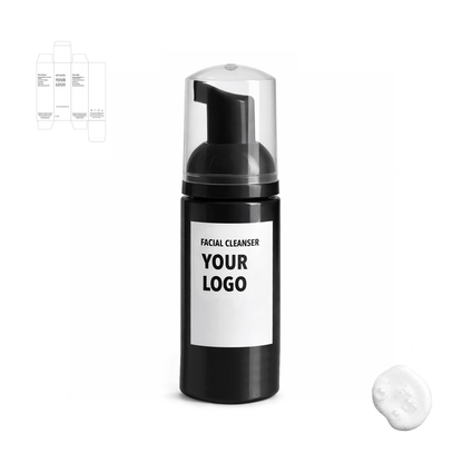 face cleanser for private label with black packaging from a skincare manufacturer. 