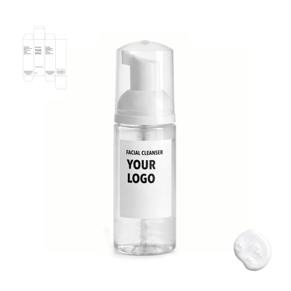 face cleanser for private label with clear packaging from a skincare manufacturer. 
