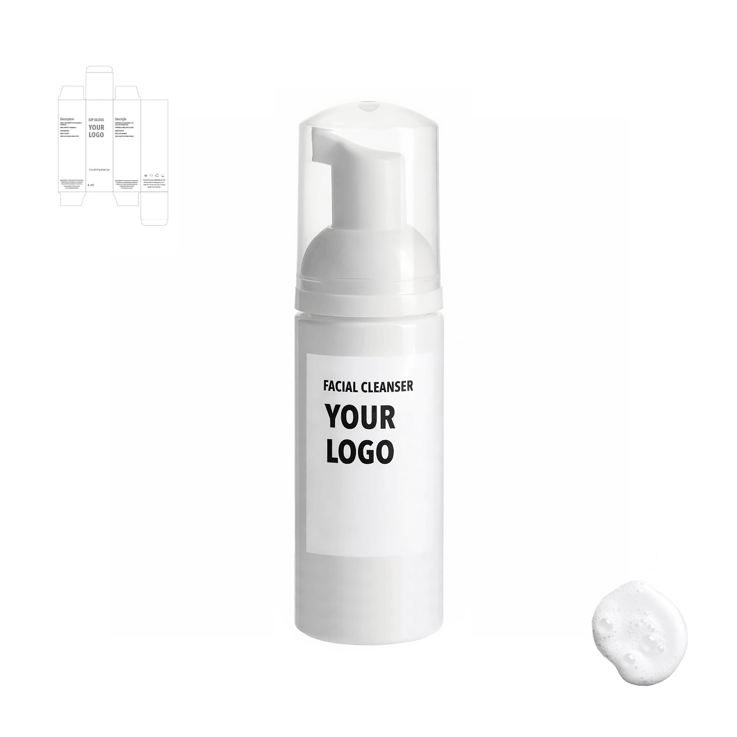 face cleanser for private label with white packaging from a skincare manufacturer. 