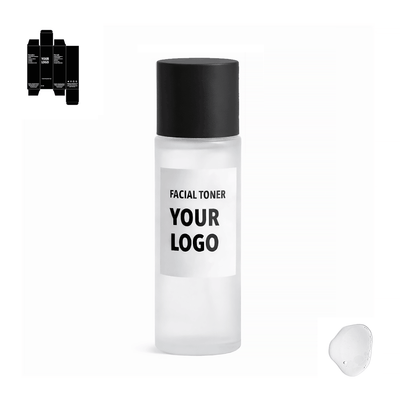 facial toner for private label with black packaging from a skincare manufacturer. 