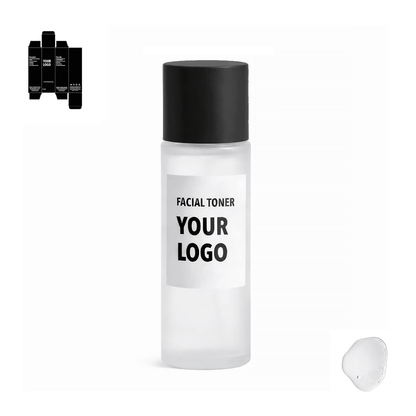 facial toner for private label with black packaging from a skincare manufacturer. 