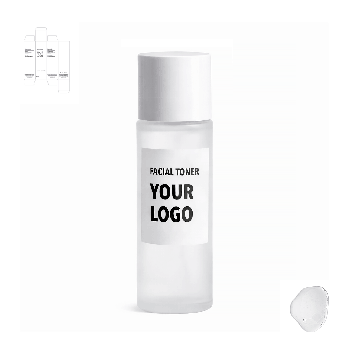 facial toner for private label with white packaging from a skincare manufacturer. 