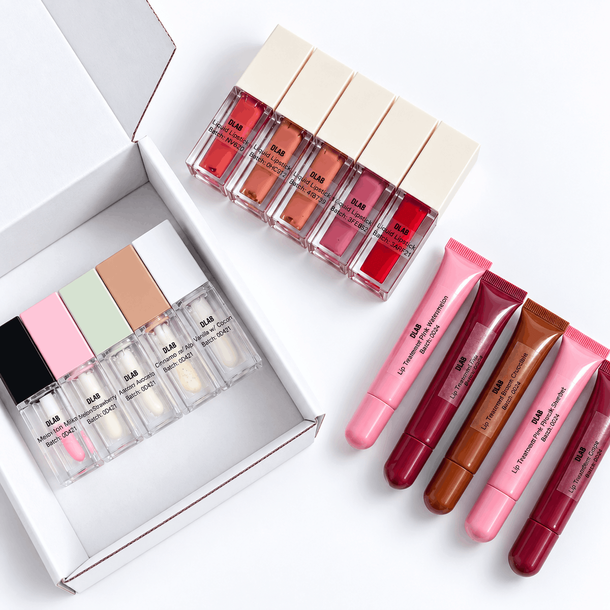 Makeup samples and formula testing before production