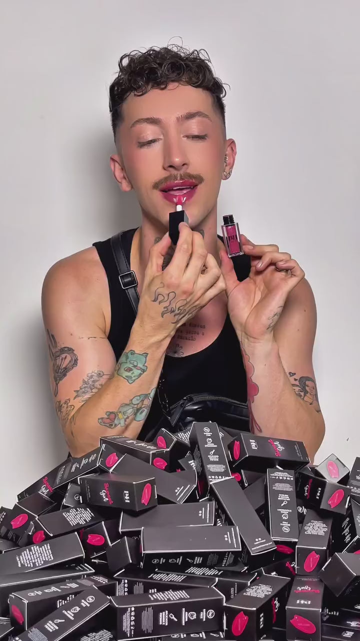 Load video: My lip gloss supplier order from DLAB Custom Cosmetics. 200 units of pink lip gloss .
