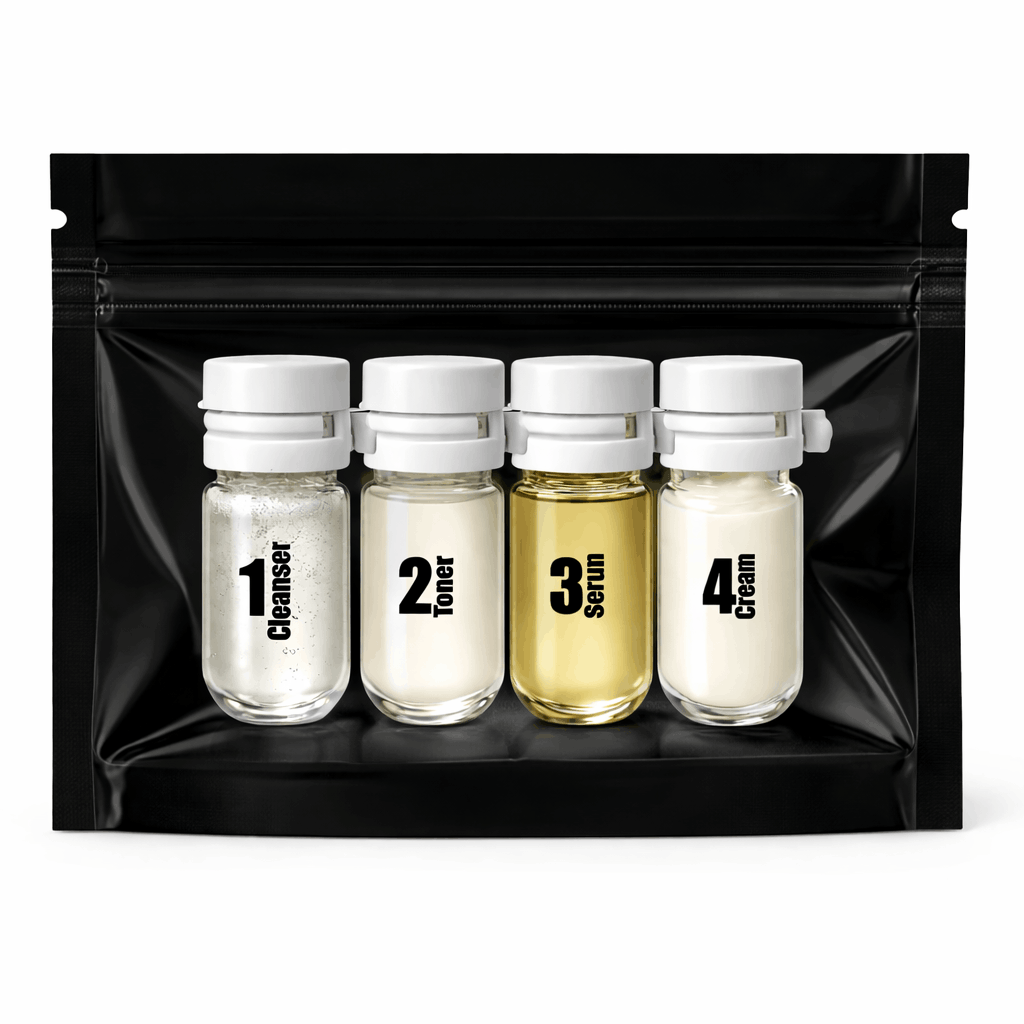 private label skincare capsules with black packaging. Private label skincare supplier and manufacturer. 
