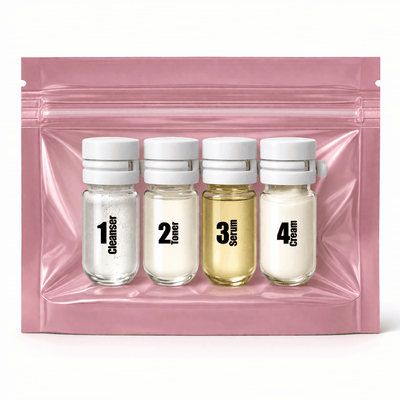 private label skincare capsules with pink packaging. Private label skincare supplier and manufacturer. 