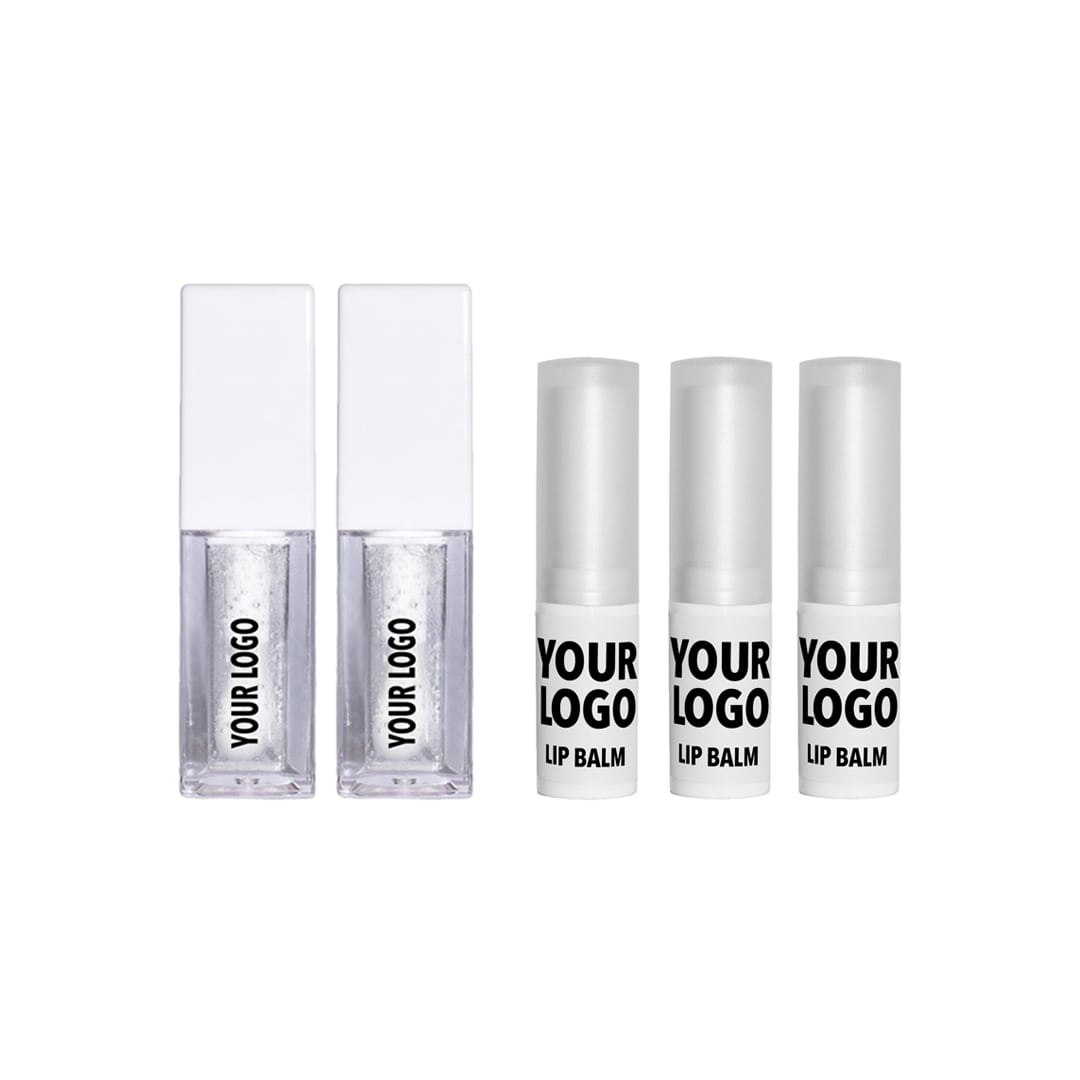 Samples of Lip Care Cosmetics. Custom Lip Oil and Custom Lip Balm