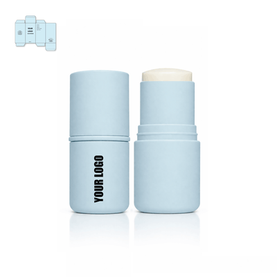 private label solid perfume stick with blue packaging. Perfumes supplier and manufacturer. 